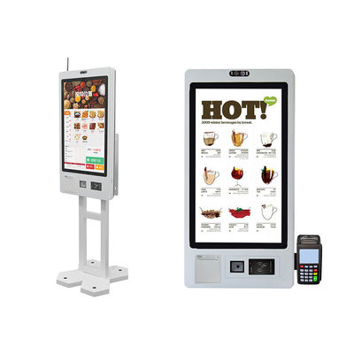 comprar Quiosco de pago de autoservicio de pie/montado en la pared de 21.5, 23.8, 27 y 32 pulgadas con escáner de código QR y impresora térmica de 80 mm online manufacture