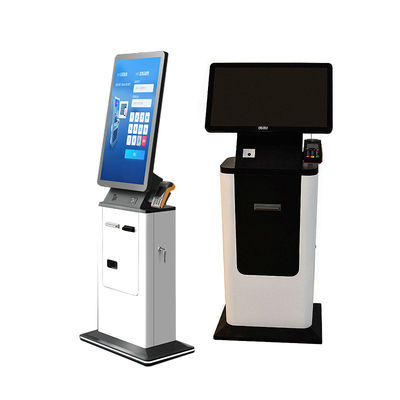 comprar 32 pulgadas Quiosco de autoservicio Dispensador de tarjetas Acceptor de efectivo Código QR Escáner de pasaportes Hotel Cheque de pago SDK Facial online manufacture