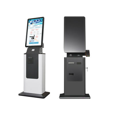 comprar 27 32 pulgadas de auto pago en efectivo pago en efectivo pantalla táctil quiosco SDK QR escáner de códigos de barras impresora caja de metal piso hotel de pie aeropuerto online manufacture