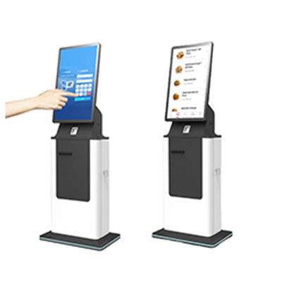 comprar 27 pulgadas de pantalla táctil de autoservicio de chequeo en el quiosco con Android / Linux / Win7/8/10/11 OS y código QR opcional online manufacture