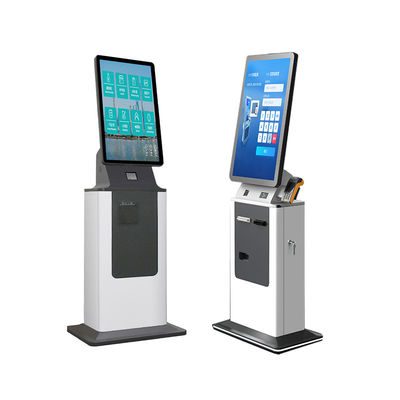 comprar Chequeo en el quiosco Android Win10 Win11 Recibo de boletos Impresora Escáner de pasaportes Lector de tarjetas Dispensador de pantalla táctil Quiosco de pago en efectivo online manufacture