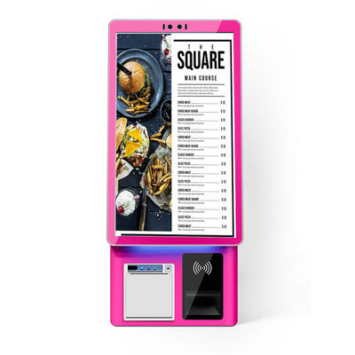 comprar 21.5 pulgadas de comida rápida de autoservicio de pago quiosco de pie de piso máquina interactiva de pantalla táctil automática quiosco con software POS online manufacture