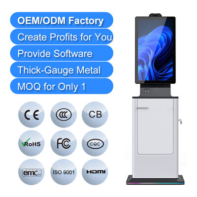 comprar Quiosco de autoservicio para hotel con dispensador de tarjetas de 27'' y 32'', impresora de tickets, quiosco de check-in/check-out, terminal de pago en efectivo de autoservicio online manufacture