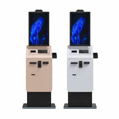 comprar Quiosco de pago de autoservicio con pantalla táctil de 27 y 32 pulgadas con escáner de pasaporte, dispensador de tarjetas, reciclador de monedas en efectivo, SDK habilitado online manufacture