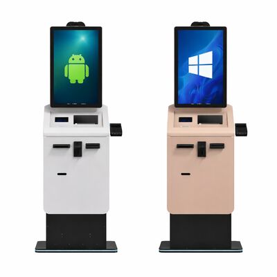 comprar Quiosco de pago de autoservicio Máquina de impresión de pantalla táctil Escaner QR Lector de tarjetas Dinero en efectivo Reciclador de monedas Terminal de quioscos online manufacture