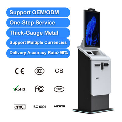 comprar Fabricante de quioscos OEM/ODM 27 32 pulgadas Quiosco de pago en efectivo Cuenta de pago Terminal de pago Escáner de tarjetas Dispensador de impresoras Quiosco de pago online manufacture