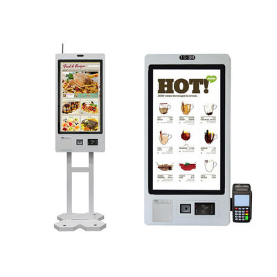 32 pulgadas Android sin tripulación Restaurante de auto-pedido de mostrador para KFC McDonald's Quiosco de pedidos