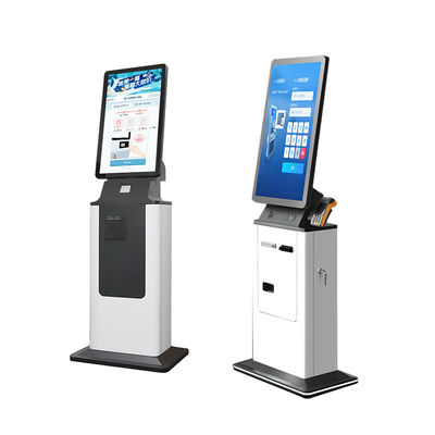 Self Service Payment Kiosk Floor Stand Hotel Touch Screen Cash Acceptor Passport Scanner Card Dispenser Self Check in Kiosk