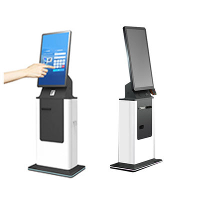 Terminal de pago de 27 32 pulgadas con pantalla táctil para autoservicio, escáner de pasaportes, impresora de boletos, quiosco de pago para check-in de hotel