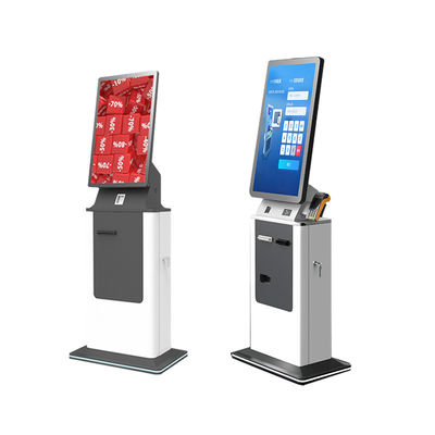 Check In Kiosk Touch Screen Self Service A4 Printer Passport Scanner Cash Coin Payment Kiosk