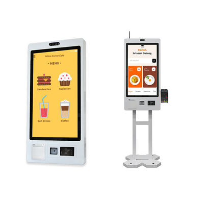 Quiosco automático conectado Ethernet del servicio con pagos de la tarjeta de débito de los quioscos del uno mismo del escáner del código de barras que ordenan