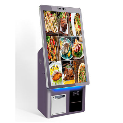 Quiosco de pago por cuenta propia con pantalla táctil LCD avanzada con impresora térmica y lector de tarjetas RFID para restaurantes y minoristas