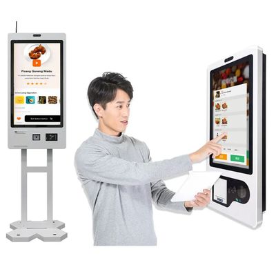Quiosco de auto-pedidos con lector QR y RFID para transacciones seguras