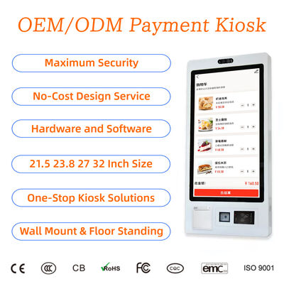 Fast Food Self Service Kiosk Touch Screen Self Service Scan QR Code Ticket Printer Cash Ordering Payment Kiosk for Restaurant